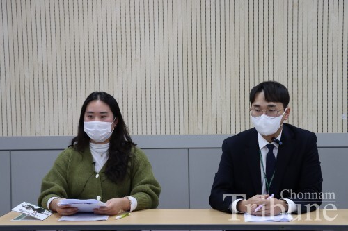 “Jungsim” presidential candidates for the 2023 General Student Council, Jeong Youn-Jung (Senior, Dept. of Education), right, and Park Hye-min (Sophomore, School of Polymer Science and Engineering)