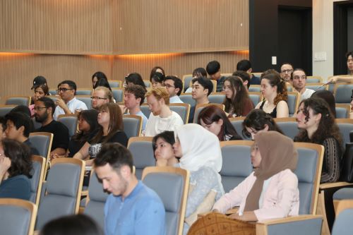 International students attend the farewell ceremony held at Cosmos Hall on June 14.