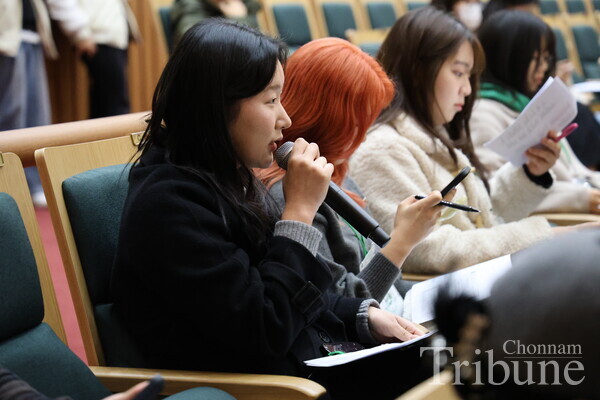 A student representative imposed a question about the reports.