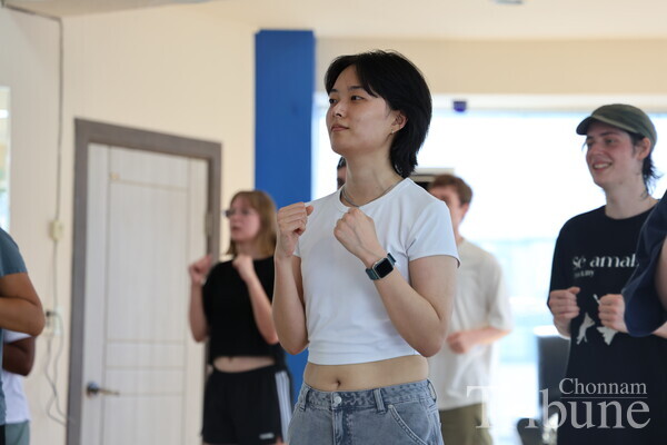 A student showing her passion with dance.